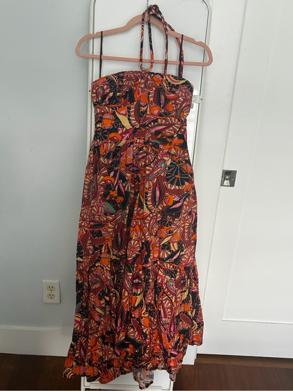 A.L.C. Multicolor Floral Print Strapless Maxi Dress